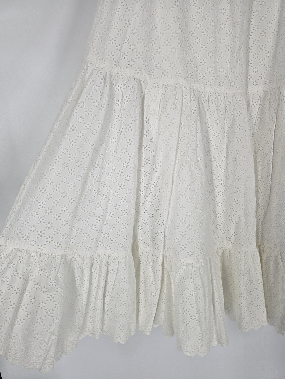 Ulla Johnson White Eyelet Layered Midi Skirt Size 2 - Picture 2 of 8